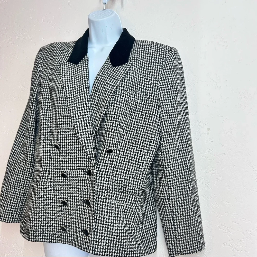 Lord & Taylor Vintage Houndstooth Blazer Sizr 12 P
